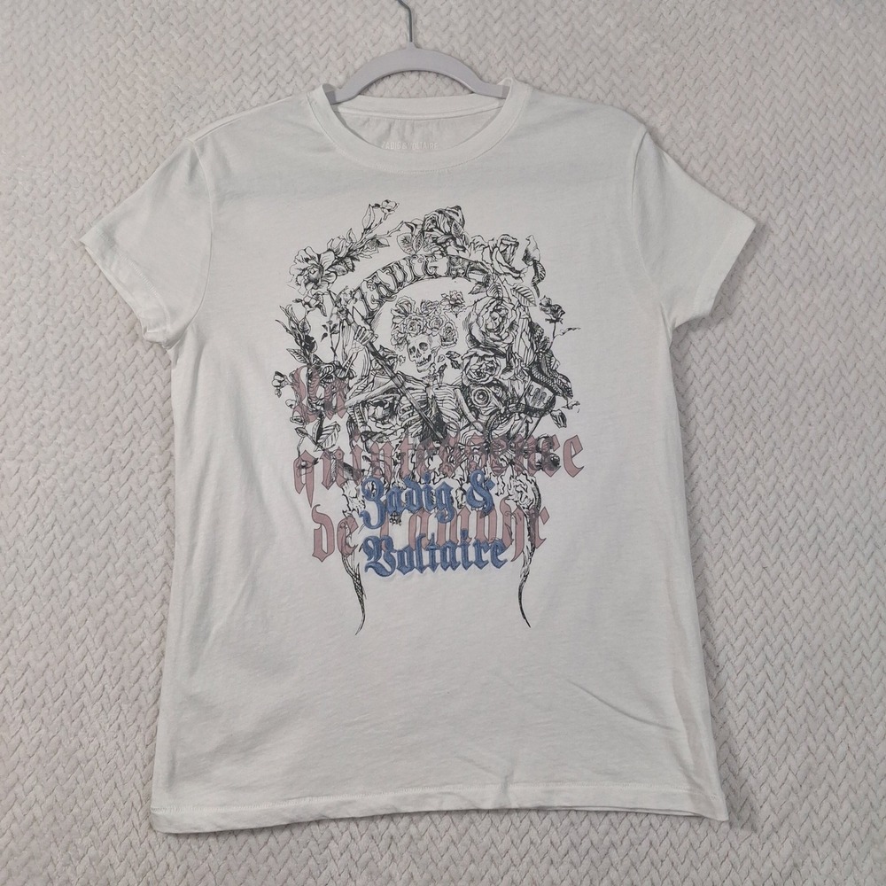 Zadig & Voltaire Walk Skull Reaper Graphic Tee Women XS White